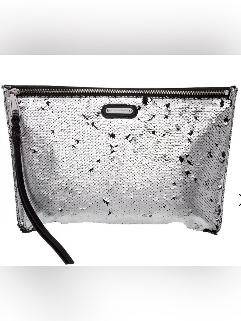 Rebecca Minkoff Large Sequin Leather Zip Clutch